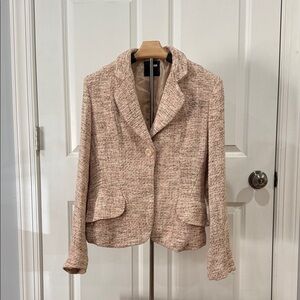 The Limited Womens Pink Tweed Blazer Jacket
